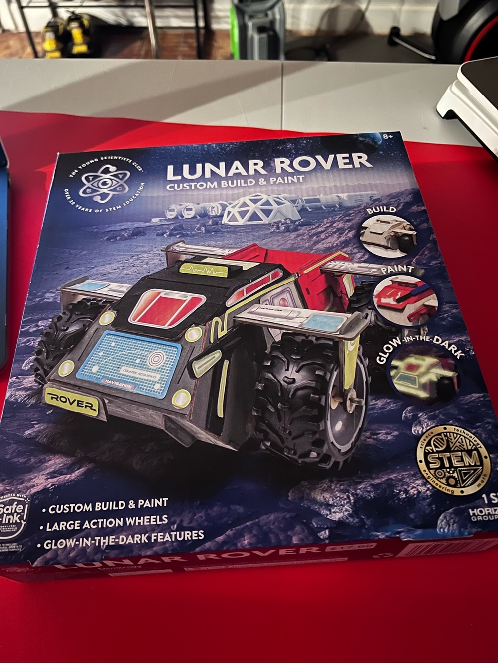 Lunar Rover Custom Build & Paint - Red and Black STEM Toy